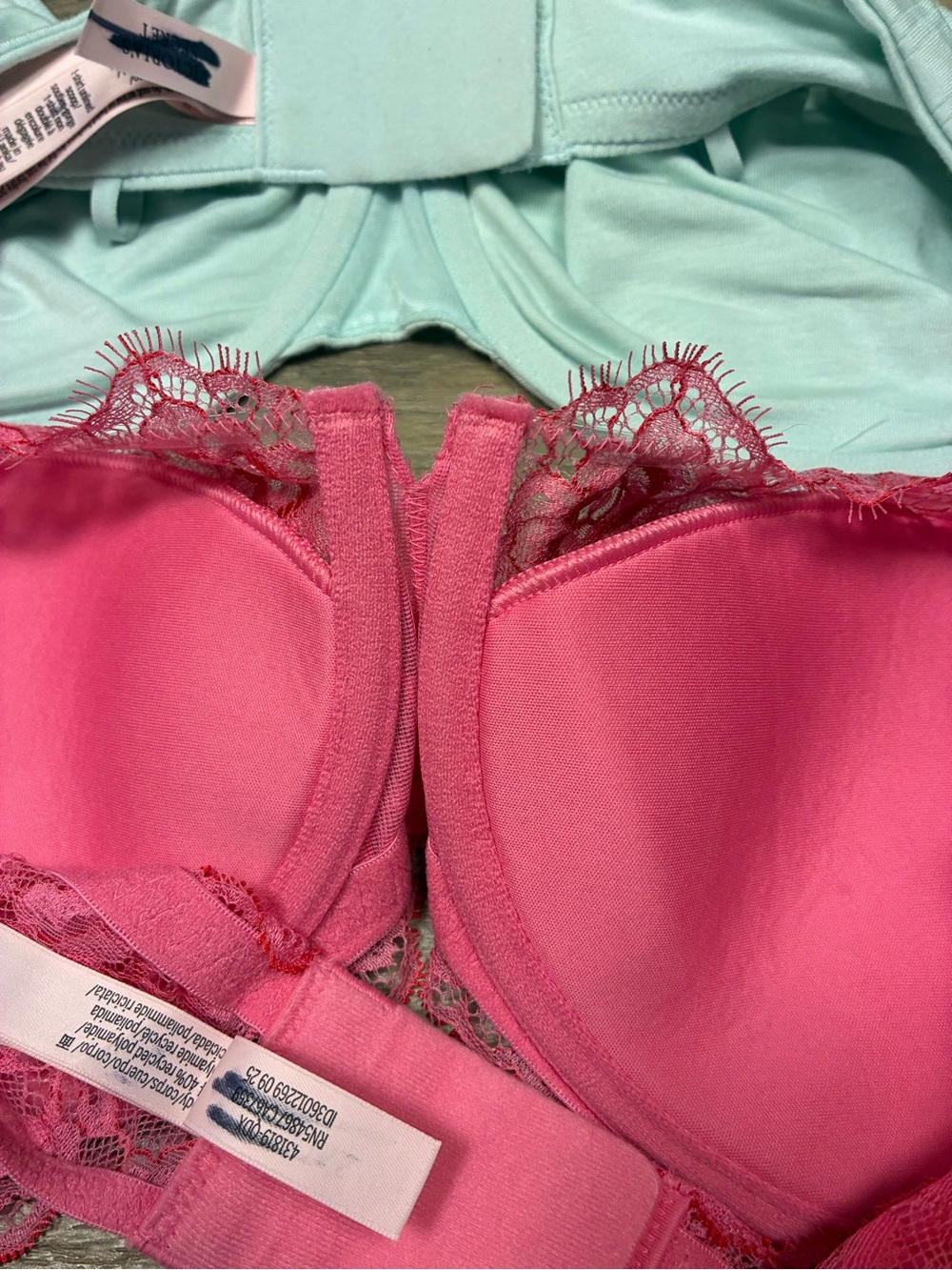 Victoria Secret 2 Bras Lace Balconette Underwired T Shirt Unlined Scoop - Picture 7 of 11